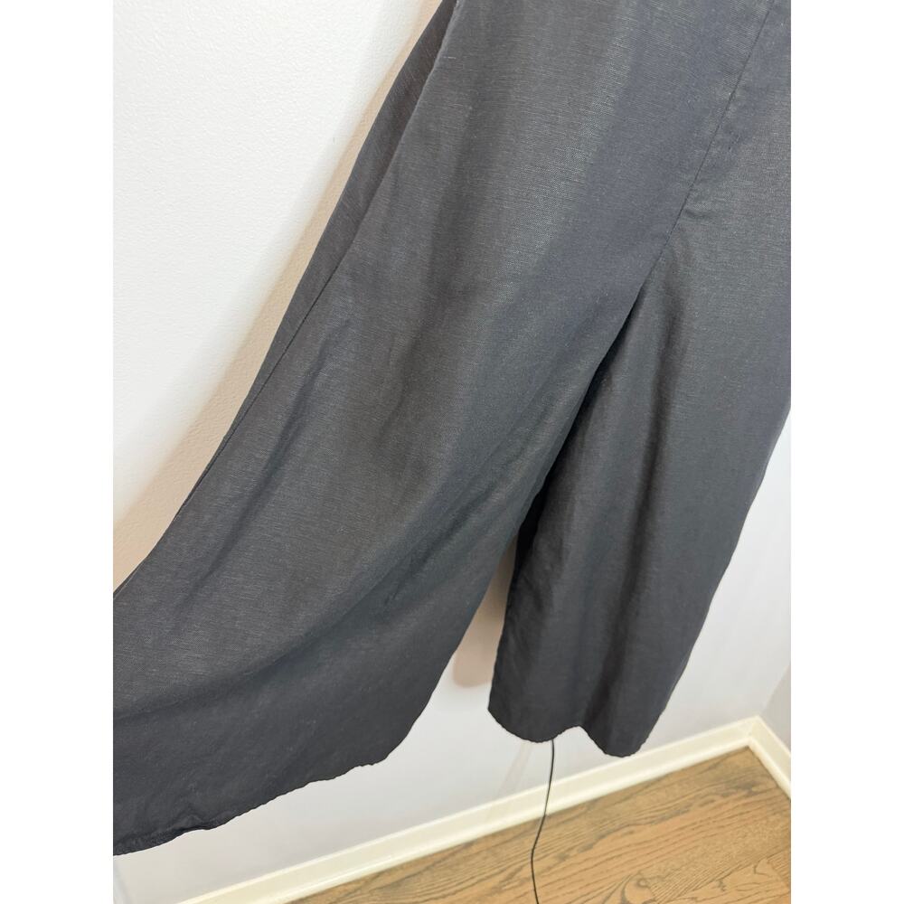Club Monaco Wide Leg Linen Blend Jumpsuit Black Women's 2 Classic Relax - Picture 9 of 16